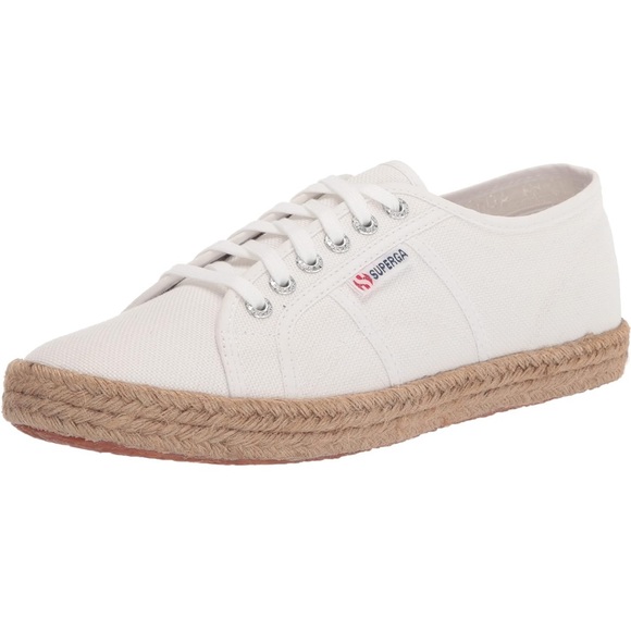 NWT 2750 white Superga cotu with rope detail - Picture 1 of 6